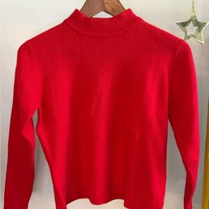 Vintage Hamilton Manor Red Merino Wool Sweater Medium 100% Wool Mock Neck